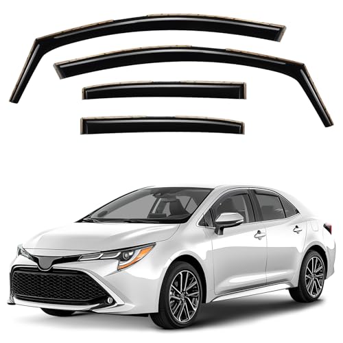 Window Deflectors Smoke Tinted in-Channel Side Window Vent Visor Deflectors Rain Guards Compatible with Corolla 2020-2026 Sedan - 4pcs. GW0995 - color: For Corolla 20-26