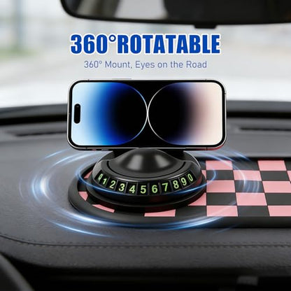 Mobile Phone Bracket Anti-Slip Mat,Multifunction Car Anti Slip Mat,360° Rotatable Non-Slip Vehicle Dashboard Mat with Phone Holder & Temporary Parking Number (Style-C) - color: Style-C