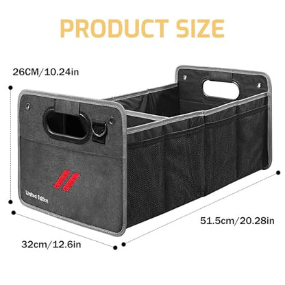 Car Trunk Organizer, Trunk Storage Box with Handle For Dodge Charger Challenger Durango, Collapsible 2 Compartment Automotive Storage Box, Waterproof Oxford Polyester Travel Accessories (B)