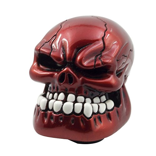 Red Skull Manual Automatic Gear Shift Knobs - color: Red