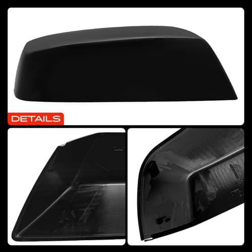 A-Premium 2 PCS Driver and Passenger Side Rearview Mirror Covers Caps - Compatible with Chevrolet Silverado 1500 LD & GMC Sierra 1500 Limited, Sierra 2500 HD - Smooth Black, Without Turn Signal Hole - color: Smooth Black