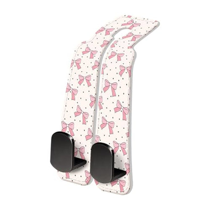 PU Leather Car Seat Hook, Storage Headrest Hanger, Cute Car Backseat Organizer, Car Hooks For Purses and Bags Pink Bow Pattern - color: Pink Bow Pattern