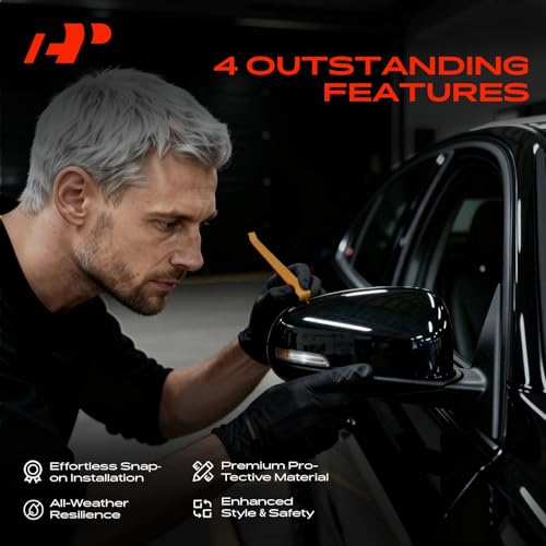 A-Premium 2 PCS Driver and Passenger Side Rearview Mirror Covers Caps - Compatible with Honda Accord 2018-2024 - Smooth Black, with Turn Signal Hole
