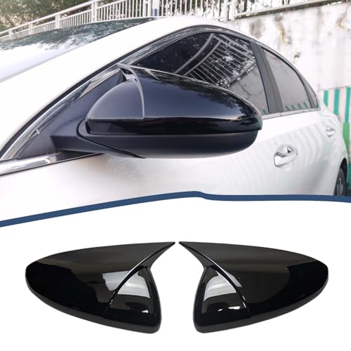 Side Rearview Mirror Cover For Kia Forte 2019-2024 Accessories Aggressive Look Sport Door Side LH & RH Exterior Rearview Mirror Guard Cover Trims Glossy Black（Without Turn Signal) - color: （Without Turn Signal）Glossy Black