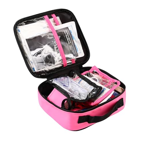 Pet First Aid Kit - Vet-Approved Survival Essentials for Dogs & Cats | Immediate Care Emergency Supplies with Trauma Pad, Tweezers & Bandages | Compact Travel Kit for Home, Camping, Car
