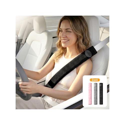 Seat Belt Cover, Soft and Anti-Allergy,No-Neck Rubbing with Extra Long,Premium Suede Seatbelt Cushion,2 Pack Universal Car Accessories for Women&Adults&All Models,14.5in Black - color: Black, size: 14.5in - 2PCS