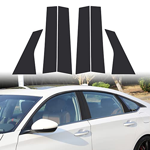 TOMALL 6pcs Matt Black Car Window Pillar Post Vinyl Stickers Compatible with Honda Accord Sedan 2018 2019 2020 2021 Auto Overlay Wrap Trim Exterior Accessories Modification Decoration (Matte Black) - color: Matte Black