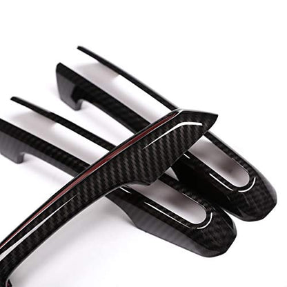 For Jaguar XE XF F-Pace E-Pace X761 Car ABS Carbon Fiber Style Exterior Door Handle Cover Trim For Land Rover Range Rover Sport Vogue Evoque Discovery Sport Discovery 5