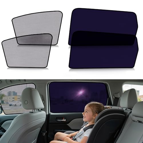ZATOOTO Honda CRV Car Window Shades 4Pack | Clear for Safe Driving | Bluish-Purple for Passenger Comfort | UV Protection | Static Cling Side Window Sun Shade Blocker with Storage Bag | 2017-2022 | - color: 4-Pcs Set, size: Honda CRV(2017-2022）