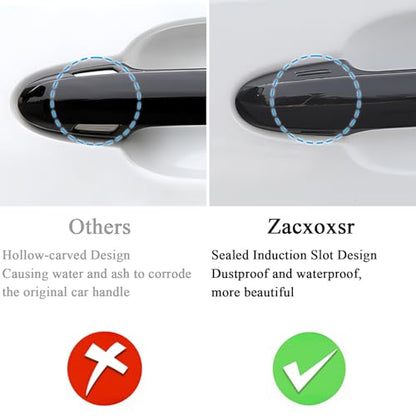 No Adhesive Snap-on Car Door Handle Cover Protector Compatible for Toyota 2019 2020 2021 2022 2023 2024 2025 RAV4 2020~2026 Highlander 2023 2024 Crown Accessories - style: 2. Four Doors Keyless Entry