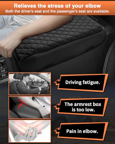 Shademax Center Console Cover for Toyota Land Cruiser Prado LC250 2024 2025 2026 Accessories, Prado LC250 Armrest Cover Cushion Pad Console Armrest Seat Box Protector PU Leather Anti-Scratch Black - size: Size for Toyota Land Cruiser Prado LC250 2024-2026