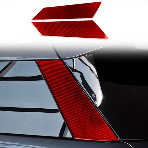 Real Red Carbon Fiber Car Rear Row Window Side Panel Anti-Scratch Soft Sticker Auto Exterior Trim Compatible with Ford Explorer(U625) XLT/Limited/ST/Platinum/Platinum Hybrid 2020 2021 2022 2023 - color: D-pillar