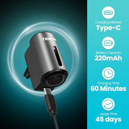 Featwell Car Air Freshener, Air Freshener Diffuser Three Adjustable Modes, Aromatherapy Machine Rechargeable (Grey) - color: Grey