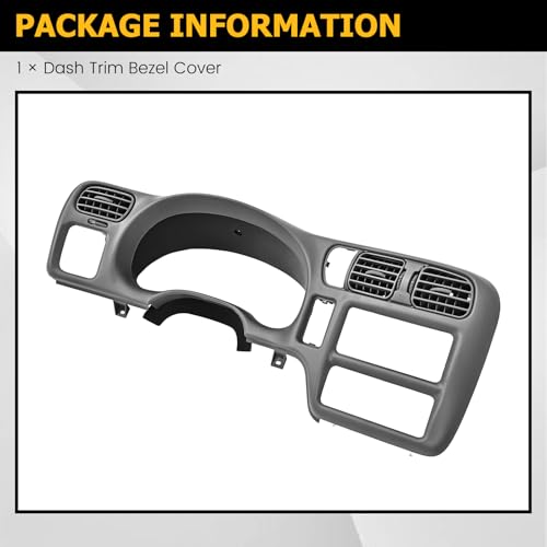KUAFU Dash Trim Bezel Compatible with 1998-2004 Chevy Chevrolet S10 Blazer GMC Jimmy Paint ABS Plastic Light Gray Single Din Only - color: Light Gray