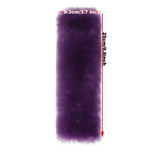 U&M 2 Pack Genuine Sheepskin Auto Seat Belt Cover for Adult Youth Kid Toddlers -Soft Warm Car, Truck, SUV, Camera Backpack Strap Shoulder Pad Wool Fluffy - color: light purple