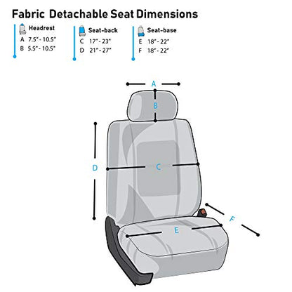 FH Group Car Seat Covers Front Set in Cloth-Car Seat Covers for Low Back Car Seats with Removable Headrest,Universal Fit,Automotive Seat Covers,Washable Car Seat Cover for SUV,Sedan, Van Blue - color: Blue, style: Seat Cover Front Set
