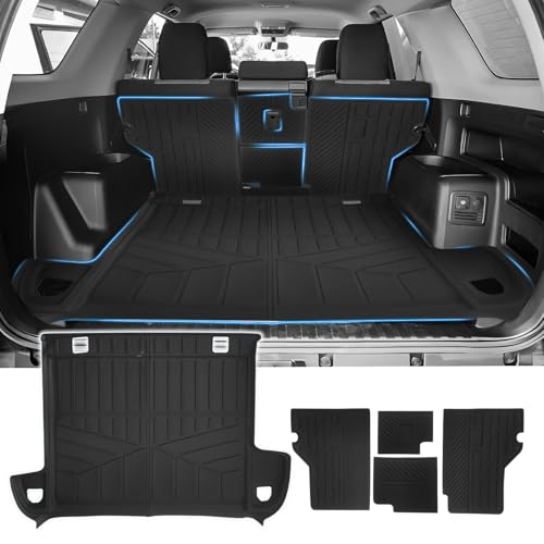 4Runner Cargo Liner - Trunk Mat for Toyota 4Runner 5 Seats 2010-2024 (W/0 Sliding Tray & No 3rd Seat), All Weather Cargo Mat for 4Runner Accessories, Heavy Duty Car Mats, Car Accessories - size: 2)Toyota 4Runner 10-24