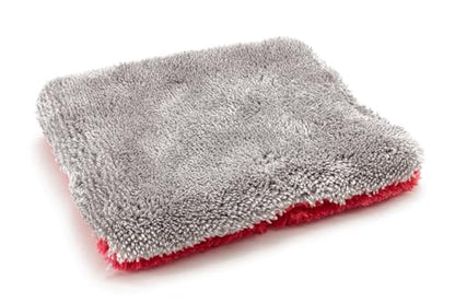 Autofiber Flat Out Microfiber Car Wash Pad - Pack of 4, Red/Gray (9 inch x 8 inch) - color: Red/Gray
