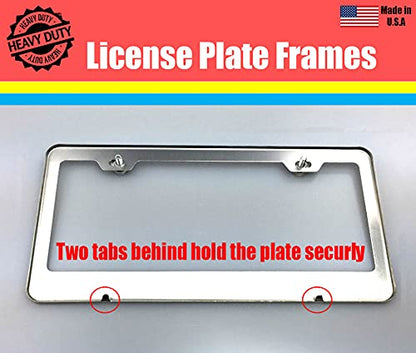 Stainless Steel Chrome Customizable License Plate Frame Automobile Auto - color: Chrome-Vinyl