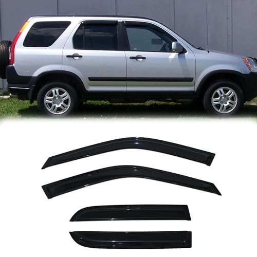 Rainproof Side Window Wind Deflectors for 2002-2006 Honda CR-V CRV, Tape-on Sun Rain Guard Sets,Nice Looking Window Visors for Cars,Vent Deflector for 02-06 Honda CR-V CRV 94459 - size: 2002-2006 Honda CRV