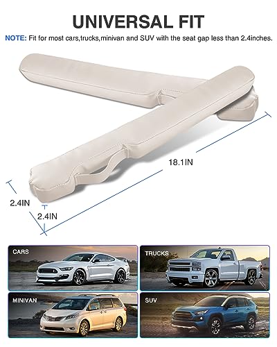 Leather Car Seat Gap Filler Universal for Car Truck SUV to Block The Gap Between Seat and Console Stop Things from Dropping 2 Packs Beige - color: beige