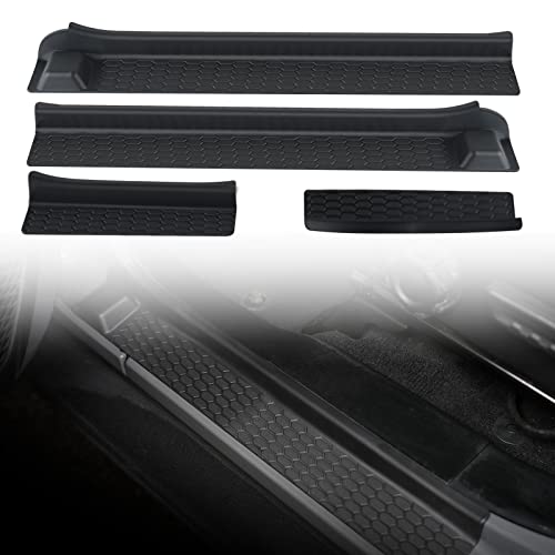 Door Sill Guard Kit Car Anti-Scratch Threshold Protector Door Entry Guard Scuff Plate Cover Compatible with Jeep Wrangler JL JLU 2018-2024 & Jeep Gladiator JT 2020-2022 - color: Upgraded Style
