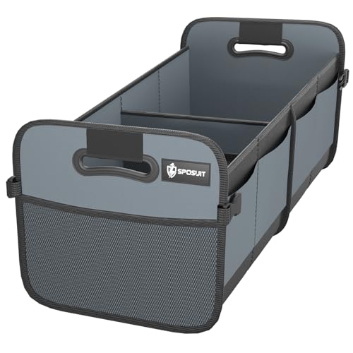 Sposuit Trunk Organizer for Car - 70L Collapsible Car Storage with 11 Pockets & Reinforced Handles, SUV Trunk Organizers for Grocery Cargo(Grey) - color: Grey, size: Trunk Organizer
