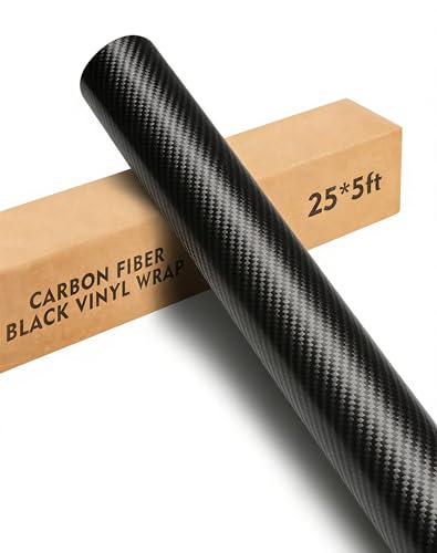 3D Carbon Fiber Vinyl Wrap for Cars, 25ft x 5ft Car Vinyl Wrap Roll for Car Body Protection, Scratch Resistance with Air Release Technology(Carbon Fiber Black) - color: Carbon Fiber Black, size: 25ft x 5ft