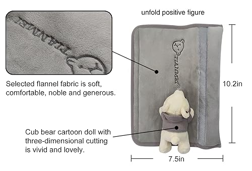 Tianmei 2Pcs Bear Doll Styling Faux Suede Car Seat Belt Strap Cover Shoulder Strap Pad (Gray Color) - color: Bear Gray - 2PCS