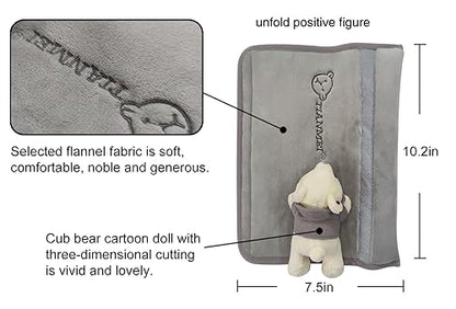 Tianmei 2Pcs Bear Doll Styling Faux Suede Car Seat Belt Strap Cover Shoulder Strap Pad (Gray Color) - color: Bear Gray - 2PCS