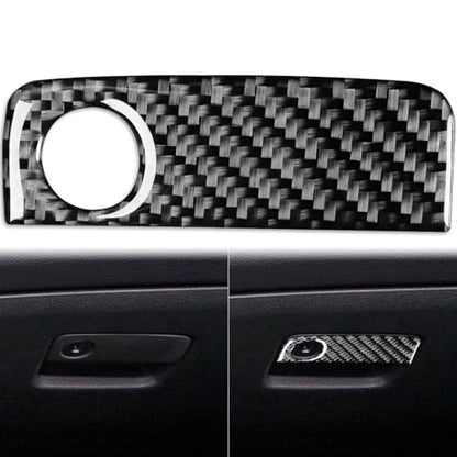 Real Carbon Fiber Glove Box Keyhole Handle Panel Sticker Cover Compatible with Benz CLA C117 2014-2018 GLA X156 2015-2019 Accessories Black - A - color: Glove Box Keyhole Handle Panel - a