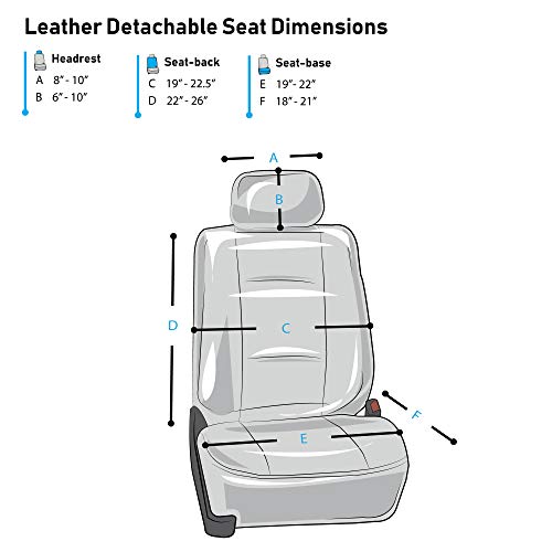 FH Group Car Seat Covers Front Set Faux Leather - Car Seat Covers for Low Back Seat with Removable Headrest, Universal Fit, Automotive Seat Covers, Airbag Compatible Car Seat Cover for SUV Solid Gray - color: Solid Gray