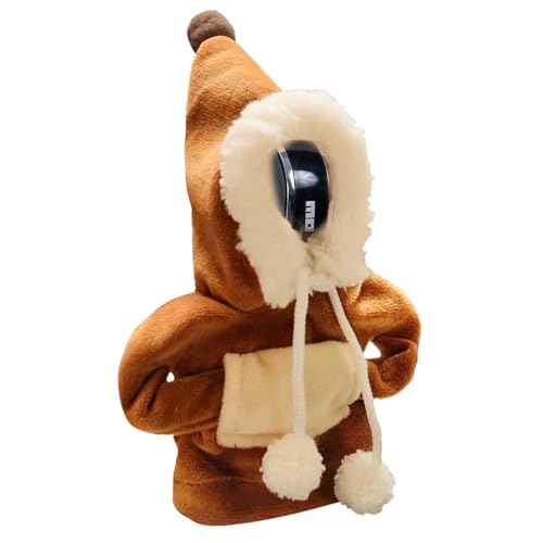 Car Gear Shift Hoodie, Funny Plush Universal Cars Shift Knob Cover, Mini Hoodie for Auto Shifter, Automotive Interior Cute Gadgets Accessories Decor for Women Men (Brown) - style: Brown Plush