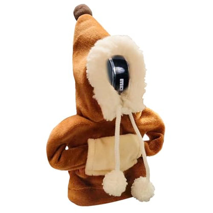 Car Gear Shift Hoodie, Funny Plush Universal Cars Shift Knob Cover, Mini Hoodie for Auto Shifter, Automotive Interior Cute Gadgets Accessories Decor for Women Men (Brown) - style: Brown Plush
