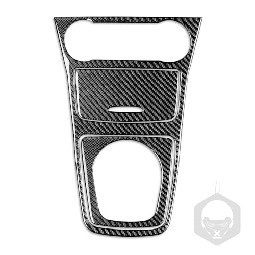 Real Carbon Fiber Center Control Storage Box Frame Cigarette Lighter Cover Water Cup Holder Frame Sticker Cover Accessories Compatible with Benz CLA C117 2014-2018 GLA X156 2015-2019 Black - Kit - color: Center Storage Cigarette Lighter Cup Holder - Kit