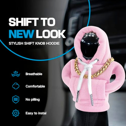 Funny Gear Shift Hoodie Cover, Car Shifter Knob Sweatshirt, Universal Stick Shift Cover for Car Gear Handle - color: Pink