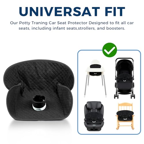 2 Pack Car Potty Training Seat Protector, Waterproof Toddler Carseat Potty Training Cover, Piddle Pads & Liners for Baby,Washable Non-Slip Leak-Proof Potty Pee Protector (Black) - color: Black