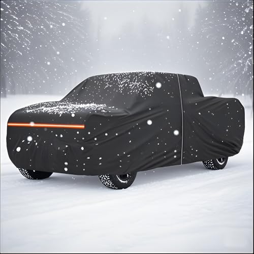 Amooca Heavy-Duty Car Covers Waterproof Sun-Proof All Weather for Automobiles Snow Cover 420D with Door Zipper Cotton Lining Universal Fit for Compact Pickup Truck Length 16.4-18ft - color: A07-Fit Compact Pickup Truck Length 16.4-18ft