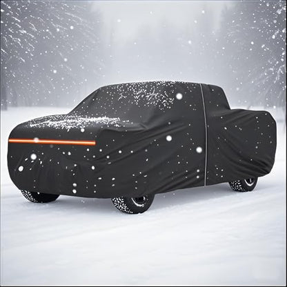 Amooca Heavy-Duty Car Covers Waterproof Sun-Proof All Weather for Automobiles Snow Cover 420D with Door Zipper Cotton Lining Universal Fit for Compact Pickup Truck Length 16.4-18ft - color: A07-Fit Compact Pickup Truck Length 16.4-18ft