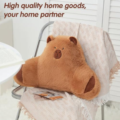 LYFJMUS 4 Pack Plush Capybara Car Headrest Pillow and Lumbar Support Pillow Kawaii Plushies Capybara Stuffed Headrest Cute Car Decor for Car Driving (Style B) - style: Style B