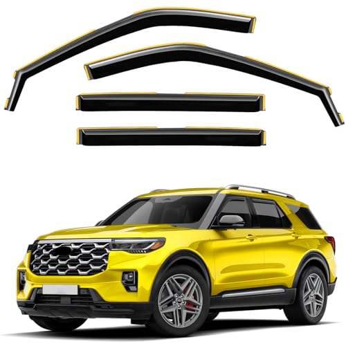 in-Channel Window Rain Guards Fit for Ford Explorer 2020-2026 Extra Durable Window Deflectors Visors Rain Guards Vent Visors Vent Shades Exterior Car Accessories - 4 pcs - size: Fit for 2020-2026 Ford Explorer