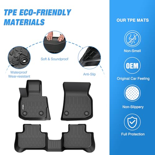 Nilight TPE Floor Mats for BMW X3 30i M40i 30e 2018 2019 2020 2021 2022 2023 2024/2019-2024 BMW X4 M M40i xDrive30i, All Weather Custom Fit Heavy Duty Floor Liners - color: 2018-2024 BMW X3 X4
