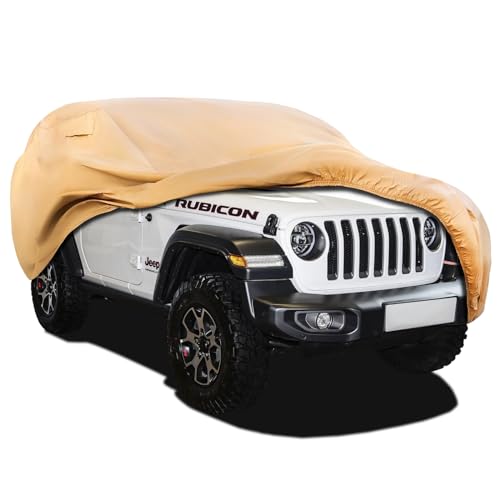 Heavy Duty Outdoor Car Cover Custom Fit for 2007-2026 Jeep Wrangler 2 Door, Windproof All Weather Waterproof Sun Rain UV Dust Snow Protection Outdoor Car Covers - size: Custom Fit Jeep Wrangler 2 Door
