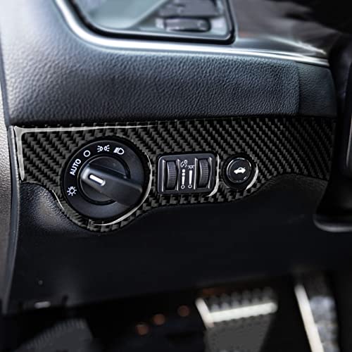 Car Headlight Switch Control Cover Decals for 2011-2023 Chrysler 300 / 300C / 300S / Limited/Touring/Base Accessories Carbon Fiber Stickers - color: Headlight Switch Cover Trim