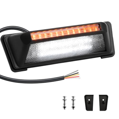 EYPINS RV Exterior Porch Light - Aluminum 40LED 10-48V 60W 6000LM Super Bright White Camping Light with 6 Amber Warning Flash Modes, IP65 Waterproof Porch Lights for Trailers Campers Motorhome SUV