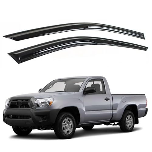 IG Window Visors Fit for 2005-2015 Toyota Tacoma Single Cab, Out-Channel Rain Guards Vent Wind Deflectors 2PC, Truck Accessories for 05-15 Tacoma Regular Cab (Single Cab Only) - size: 2005-2015 Tacoma Regular Cab