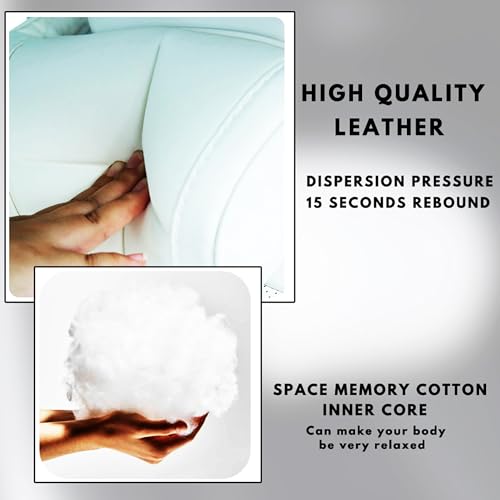 Car Headrest Neck Pillow Support Ergonomic, with Valve Stem Covers Accessory for Driving Seat Fatigue Relief Compatible with Model S X 3 Y & Cybertruck - 2 Pieces - color: B. White Ver. 4