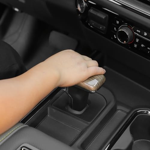 Jimen for Silverado Shift Knob Cover, Auto Gear Shifter Knob Trim Compatible with Chevrolet Silverado 2022-2024 (Wood Grain) - color: Wood Grain