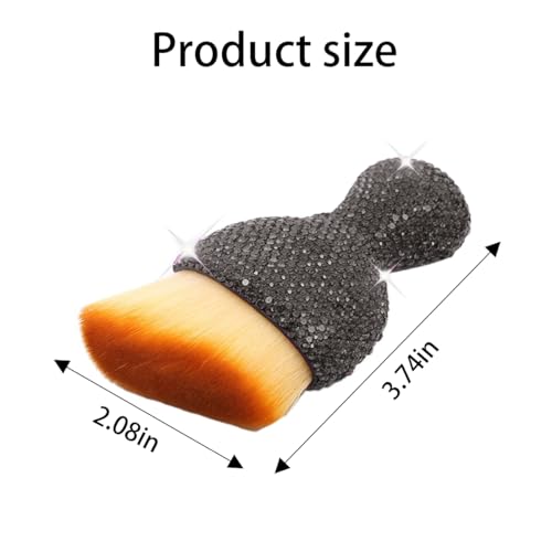 zipelo Auto Interior Dust Brush, Car Detailing Cleaning Brush with Diamond, Bling Handle Soft Bristles Dusting Tool, Scratch Free Dirt Clean Brushes for Vehicle Dashboard, Air Conditioner Vent (Gray) - color: Gray