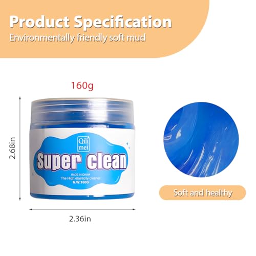 Car Cleaning Gel, Reusable Vehicle Air Vent Crevice Detailing Putty, Automotive Interior Detail Slime Cleaner Removal Tool Kit Accessories, Universal for SUV, Sedan, Truck (Blue) - color: Blue